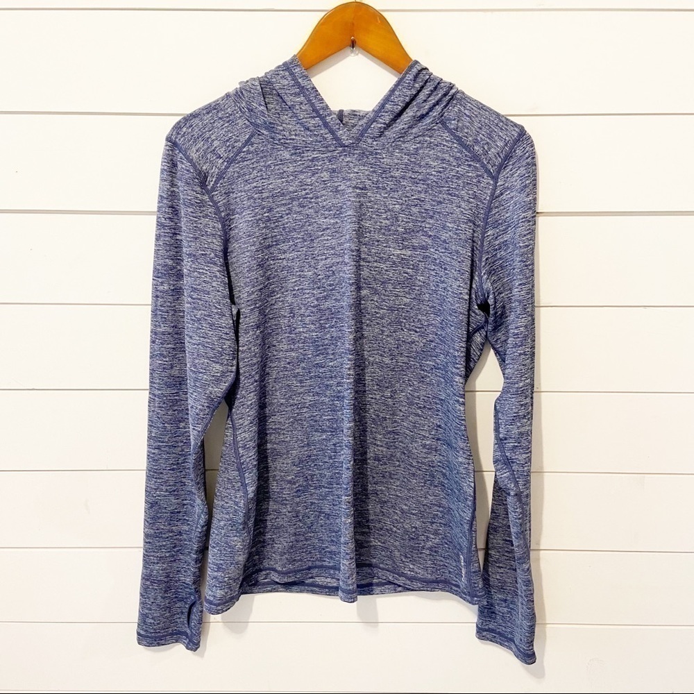 Head | Blue Long Sleeve Hooded Athletic Top